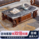 德沁烏金木沙發(fā)真皮沙發(fā)頭層牛皮沙發(fā)歐式沙發(fā)客廳別墅家具 大理石面【茶幾-156*84*43cm】 非洲烏金木