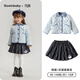 可英女童半身裙學(xué)院風(fēng)新款2025秋冬款女孩甜美短裙女寶復古格紋百褶裙 藏青色學(xué)院風(fēng)百褶裙+藍色菱格棉服CM1805T 120 （適合身高110cm-120cm）