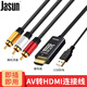 JASUN 捷順 機頂盒視頻線 AV一分三視頻線三合一AV線網絡盒子接老電視連接線支持小米海信TCL華為智慧屏 紅黃白轉hdmi 2米