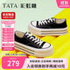 他她TATA彩虹糖厚底帆布鞋女透氣黑色板鞋休閑小白鞋WP801AM5黑色 36