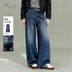 片斷（dribs＆drabs）牛仔褲女冬季新款高腰復古水洗直筒褲時(shí)尚通勤百搭褲子 牛仔藍 M