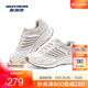 斯凱奇（Skechers）暮光鞋丨運(yùn)動跑鞋男女款高回彈輕質(zhì)吸震綁帶休閑鞋跑步鞋 女款-白色/灰褐色/WTP 38