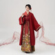 織造司錦鳳原創(chuàng)明制宋漢服國風(fēng)交領(lǐng)襯衫紅色馬面裙婚服敬酒服新娘 三件套(褙子+襯衫+馬面裙) 贈飄帶 L