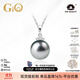 GiO珠寶 GUILD鉑金灰海水黑珍珠項鏈18K金吊墜年輕款生日禮物送老婆 GUILD鉑金灰10-11mm+925銀鏈