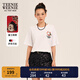 Teenie Weenie小熊短袖T恤女2025年春夏新款刺繡學(xué)院風(fēng)短袖打底衫上衣 象牙白 M 165