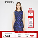PORTS寶姿  新品女裝甜美無(wú)袖圓領(lǐng)波點(diǎn)連衣裙SA8D084FFQ044 藏青底藍點(diǎn) M (6)