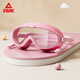 匹克連體耳塞兒童泳鏡男女童大框高清防霧防水透明游泳眼鏡裝備粉色