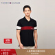 TOMMY HILFIGER【拼色刺繡】春夏男裝純棉珠地網(wǎng)眼通勤翻領(lǐng)短袖T恤POLO衫 藏青色DW5 L （推薦：150-165斤）