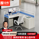 中偉（ZHONGWEI）屏風(fēng)工位辦公桌職員電腦桌隔斷卡座財務(wù)桌單人位+桌下柜+活動(dòng)柜