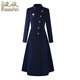 浣佩御姐風(fēng)職業(yè)裝羊毛呢子大衣氣質(zhì)收腰空姐教師工作服顯瘦遮肉外套女 藏青色毛呢大衣 L