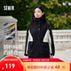 森馬（Semir）[陳都靈同款]四防外套女中長(cháng)款寬松撞色防護夾克秋裝通勤戶(hù)外上衣 黑白色調00491 S