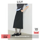 LILY可機(jī)洗2025秋新款含羊毛不易掉色格雷系職業(yè)通勤深色直筒裙女 509深灰 M