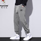 啄木鳥(niǎo)褲子男春秋季男裝男士潮流寬松束腳長(cháng)褲春秋款男褲燈芯絨休閑褲 淺灰色【春秋款】 XL 【建議體重115-135斤】