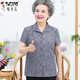 啄木鳥(niǎo)（TUCANO）老年夏裝女70歲80老人襯衫女大尺碼媽M媽上衣服奶奶裝短袖襯衣 1906-A灰色上衣 2XL 建議105-120斤