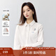 茵曼（INMAN）純棉趣味刺繡長(cháng)袖襯衣女2025春秋款通勤百搭減齡舒適襯衫上衣 米白 M