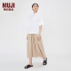 无印良品（MUJI） Labo 女式 棉混平纹 短袖罩衫 23SS T恤 夏装BFI85C3S 白色 M-L