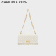 CHARLES&KEITH【生日礼物】编织风小方包单肩包包女包送女友CK2-20840464-10 白色