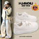 環(huán)球（HUANQIU）冬季加絨甜酷白色鞋女2025秋冬保暖潮流原創(chuàng  )百搭厚底休閑板鞋
