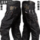 JEEP SPIRIT吉普戶外純棉工裝褲男夏季新款寬松迷彩作訓多口袋戰(zhàn)術褲 【長褲】046暗夜色 XL(165-185斤)