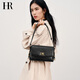 HR赫蓮娜包包女包小方包女植鞣牛皮單間斜挎包輕奢通勤包女生日禮物 黑色