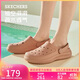斯凱奇（Skechers）洞洞鞋女士秋季外穿包頭泡泡鞋厚底軟底涼拖鞋休閑鞋111514