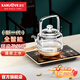 金灶（KAMJOVE）涌泉式全自動(dòng)上水電熱水壺 玻璃燒水壺智能電茶爐保溫整套茶具H19 H17【升級提梁款】0.8升