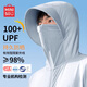 名創(chuàng)優(yōu)品（MINISO）防曬衣男夏季新款帽子面罩一體UPF100+冰絲防曬服戶外運(yùn)動(dòng)速干衣 【第五代升級(jí)款多波段防光老&大帽檐口罩一體】冰霧藍(lán) XL 180 【太陽(yáng)下想曬黑都難】