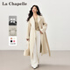 拉夏貝爾（La Chapelle）綿羊毛呢大衣女中長(cháng)款2024秋冬新款雙面呢子外套女裝 米色 L