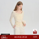 自巧小個(gè)子知性溫柔蕩領(lǐng)針織衫女2025早秋新款顯瘦設計感法式上衣 巧米色 M （尺碼：4）