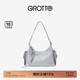 GROTTO個(gè)樂(lè )25年新色吐司hobo包植鞣羊皮腋下單肩斜挎軟包通勤禮物 薄霧灰/亮銀 S