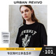 UR2025秋季新款女裝美式復(fù)古貓咪印花寬松短袖T恤UYY450073 正黑 M