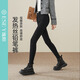 逸陽(yáng)黑色打底褲女外穿冬季新款修身顯瘦高腰彈力鉛筆褲小個(gè)子 黑色 加絨 30