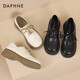 達芙妮（DAPHNE）樂福鞋女2025春秋新款復古風小皮鞋女森系學院風黑色百搭女單鞋子 米白色【升級款4CM跟高】 37