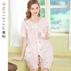 美標商場(chǎng)同款新款短袖純棉睡衣套裝女春夏甜美印花雙層棉紗全棉家居服 粉紅 M (160/84A)