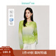茵曼（INMAN）2025秋冬女裝新款丁達爾藝術(shù)感漸變羊毛衫鏤空圓領(lǐng)長(cháng)袖針織毛衣 黃綠色 M