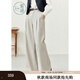紫涵（ZIHAN）紫涵直筒闊腿牛仔褲女2025秋季新款文藝淡人風(fēng)收褶寬松顯瘦休閑褲 風(fēng)鈴灰 L