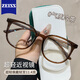 iDiom近視眼鏡框女可配近視度數防藍光冷茶色大框顯臉小眼睛方圓臉鏡架 M3028-深茶色 鏡框