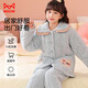 貓人珊瑚絨夾棉兒童睡衣女童家居服棉襖秋冬三層加厚中大童保暖160cm
