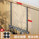 沐爵門(mén)后掛鉤掛衣架5cm厚門(mén) 超長(cháng)款免打孔浴室門(mén)背式衣服衣帽收納神器 槍灰色上下方鉤（超長(cháng)臂 8鉤）