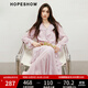紅袖甜美垂感連衣裙2025春季新款女裝波西米亞風(fēng)收腰木耳邊領(lǐng)雪紡長(cháng)裙 煙霧粉181 S