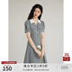 自巧小個(gè)子休閑西裝連衣裙女設計感2023新款夏季長(cháng)短款氣質(zhì)百褶裙 冰河灰短款 S (3碼)