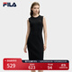 FILA 斐樂官方女裝連衣裙2025年夏季新品修身顯瘦無袖背心裙打底裙子 正黑色-BK M 165/84A/M