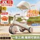 貝趣兒童三輪車(chē)嬰兒車(chē)1-3歲遛娃神器推車(chē)寶寶腳踏車(chē)小孩輕便溜娃車(chē) 頂配粉 丨剎車(chē)+燈音樂(lè )+推桿+頂棚 推騎兩用一周歲生日禮物