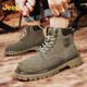 Jeep吉普男靴秋冬季復古馬丁靴中筒大黃靴戶(hù)外運動(dòng)工裝靴英倫休閑鞋男