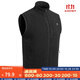 迪卡儂男士秋冬馬甲MH120戶(hù)外保暖搖粒絨拉鏈背心黑色3XL 1406399