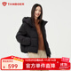坦博爾2025秋冬季新款羽絨服女裝高倍充絨加厚零壓云朵泡芙連帽保暖外套 黑色 S (160) 建議體重110斤-120斤