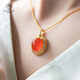 【宋仕】天然冰紅南紅瑪瑙大蛋面吊墜女紅寶石項鏈輕奢高級感小眾 宋仕 天然冰紅南紅瑪瑙吊墜贈銀鏈（含鑒定證書(shū)）