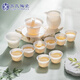 蘇氏陶瓷新年禮物羊脂玉瓷超薄胎浮雕“乘風(fēng)破浪”三才蓋碗茶具禮盒套組