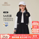 英氏（YEEHOO）女童套裝兒童棒球服裙子兩件裝中大童裝休閑學(xué)院風(fēng)秋裝 黑色 150