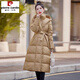 皮爾卡丹（pierre cardin）女神范收腰長(zhǎng)款羽絨服女2024冬季新款時(shí)尚氣質(zhì)寬松顯瘦連帽服 卡其色 XL